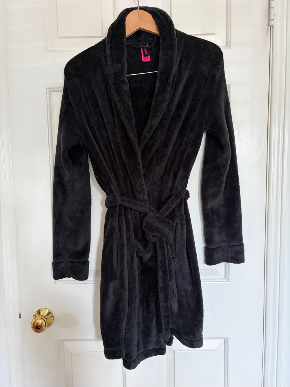 La Senza Plush Fleece Bath Robe Black S/M